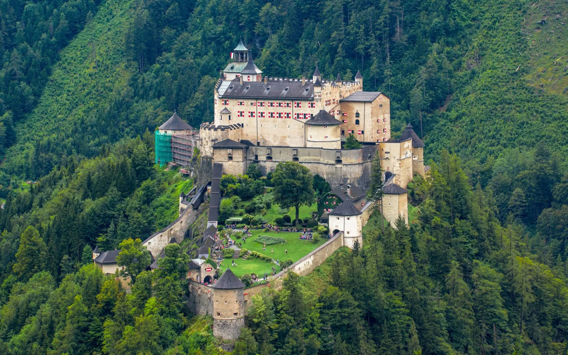 Hohenwerfen Castle is a medieval rock castle in central alps Austria. This beautiful place it has next to Werfen city In Salzach Walley. built in 1075-78