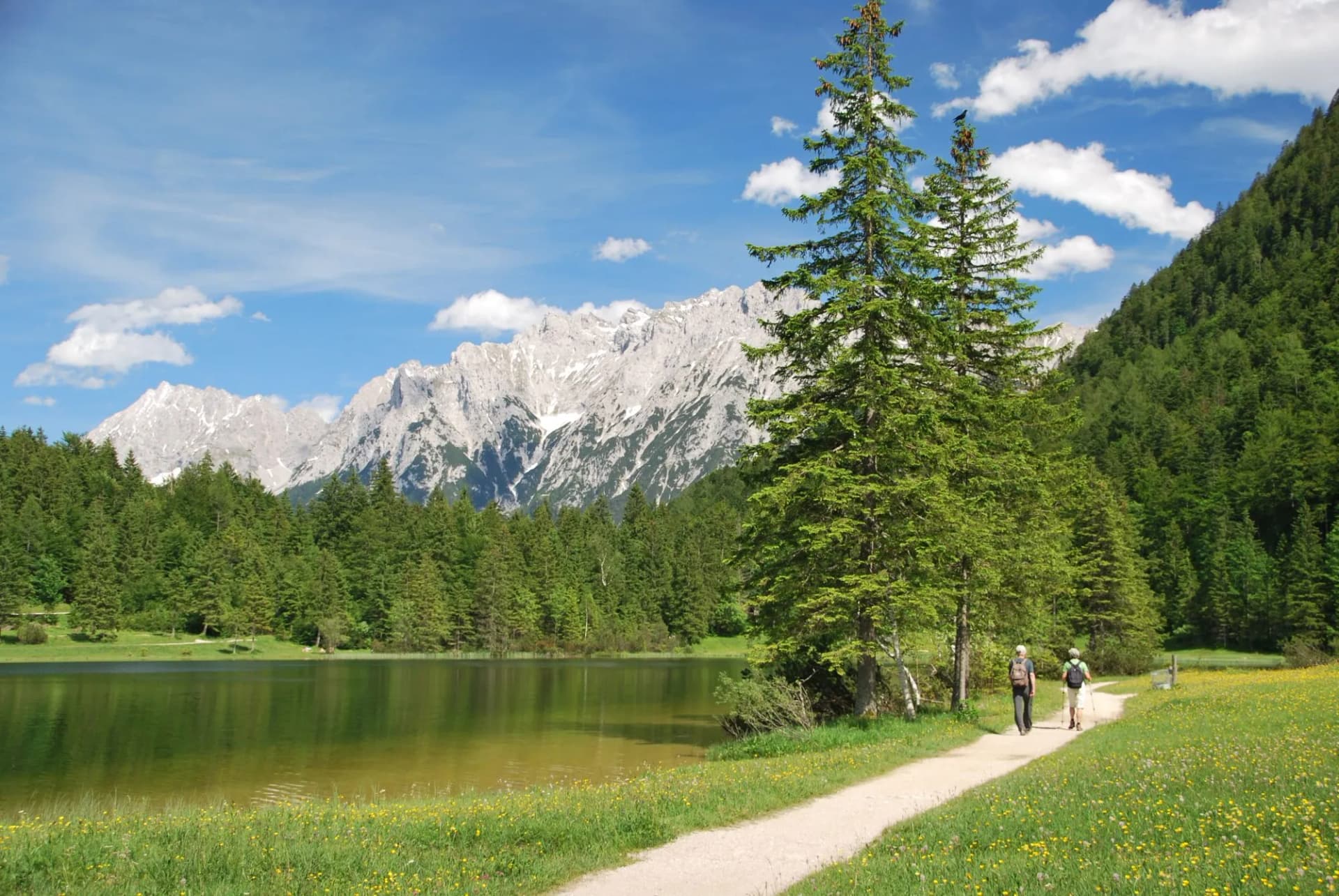 Lovely scenery at Ferchensee in the bavarian alps