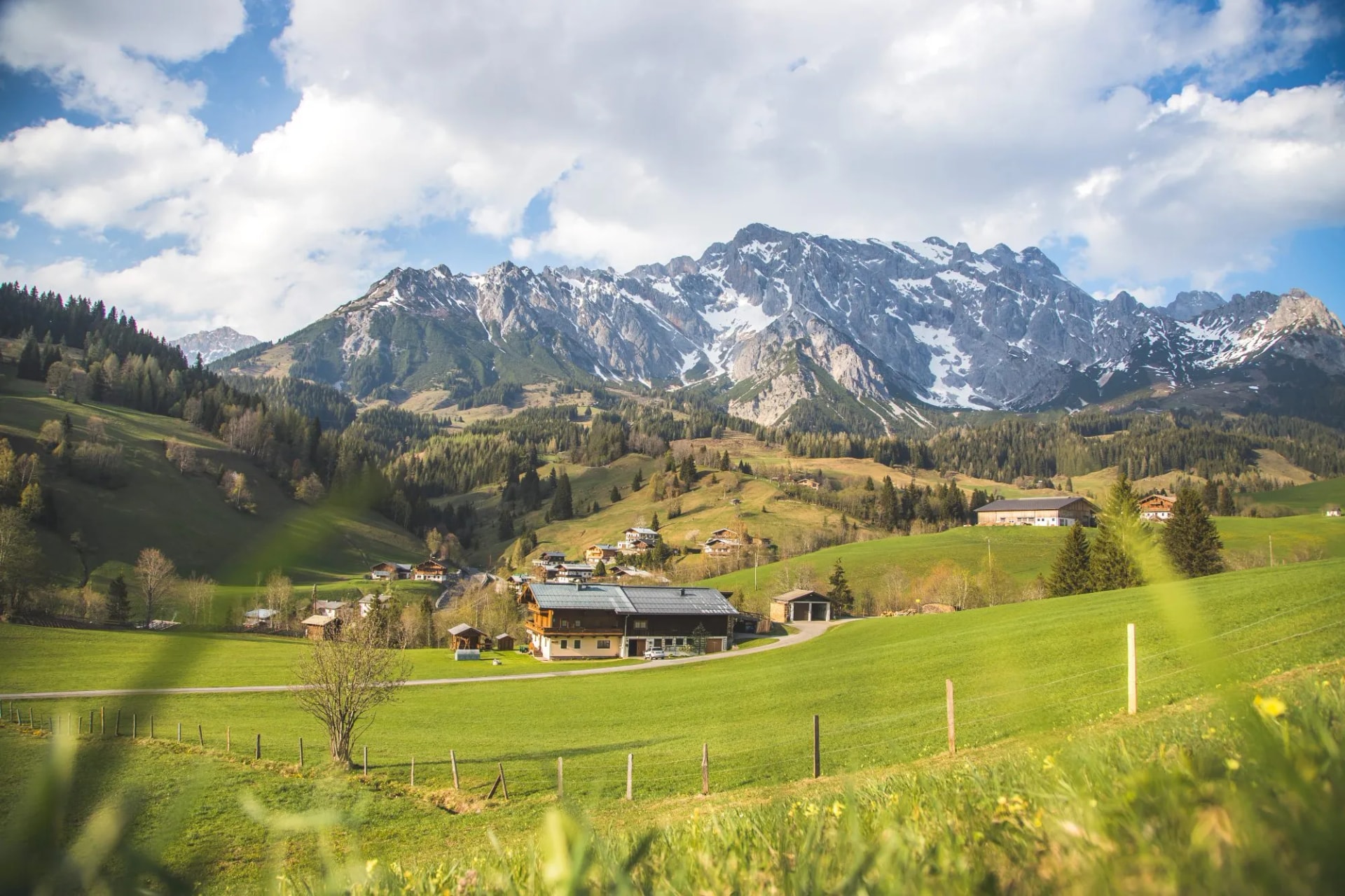 Idyllic Alpine Mountain Range: Hochkönig mountain in Salzburg, Austria