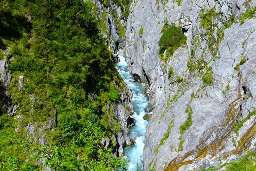 View of Daberklamm gorge at Dorfertal near Kals in Tyrol, Austria