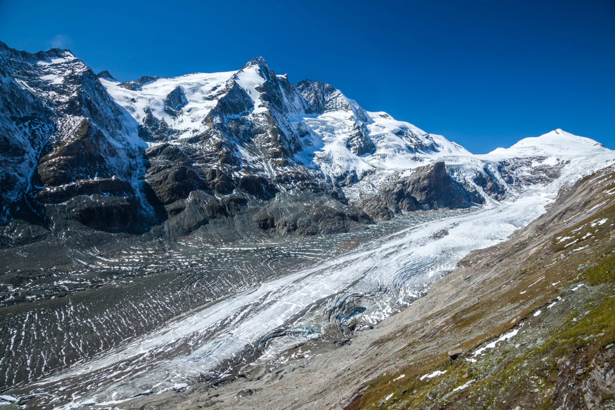 Grossglockner, la montaña más alta de Austria junto con el glaciar Pasterze, Europa